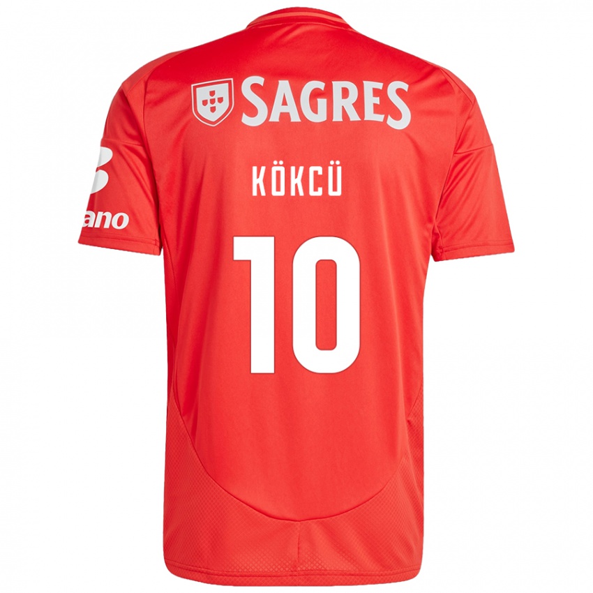 Bambino Maglia Orkun Kökcü #10 Rosso Bianco Kit Gara Home 2024/25 Maglietta