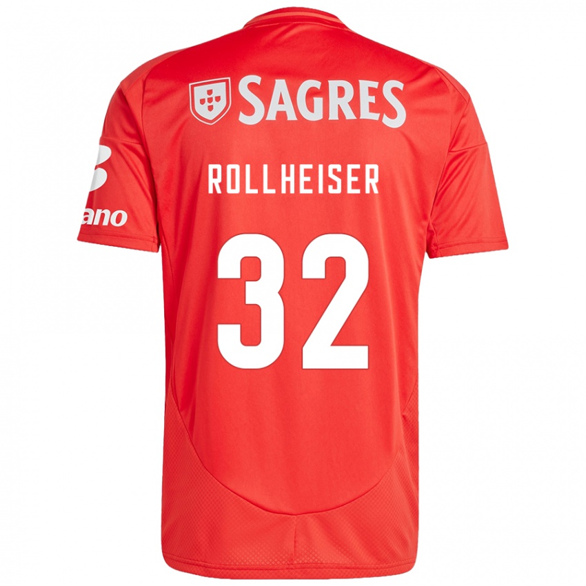 Bambino Maglia Benjamín Rollheiser #32 Rosso Bianco Kit Gara Home 2024/25 Maglietta