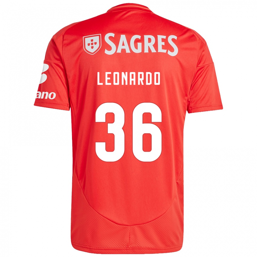 Bambino Maglia Marcos Leonardo #36 Rosso Bianco Kit Gara Home 2024/25 Maglietta