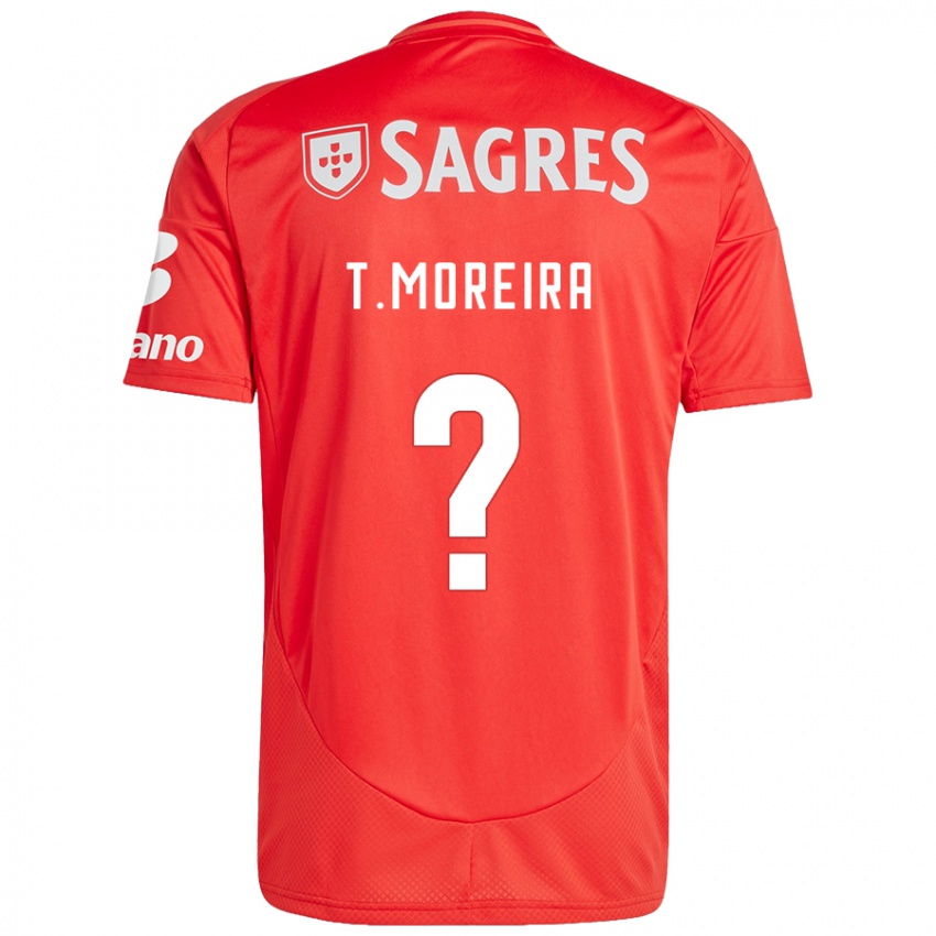 Bambino Maglia Tomás Moreira #0 Rosso Bianco Kit Gara Home 2024/25 Maglietta