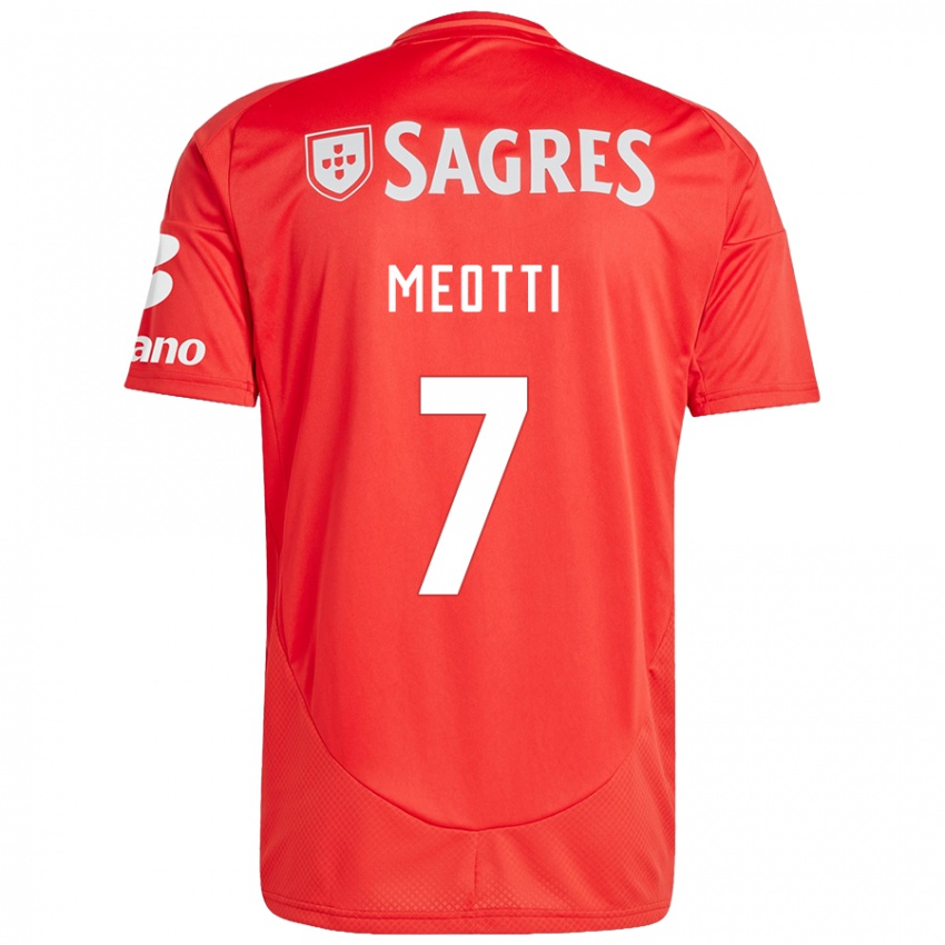 Bambino Maglia Carlos Meotti #7 Rosso Bianco Kit Gara Home 2024/25 Maglietta