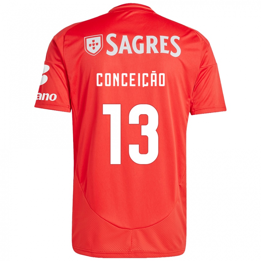 Bambino Maglia João Conceição #13 Rosso Bianco Kit Gara Home 2024/25 Maglietta