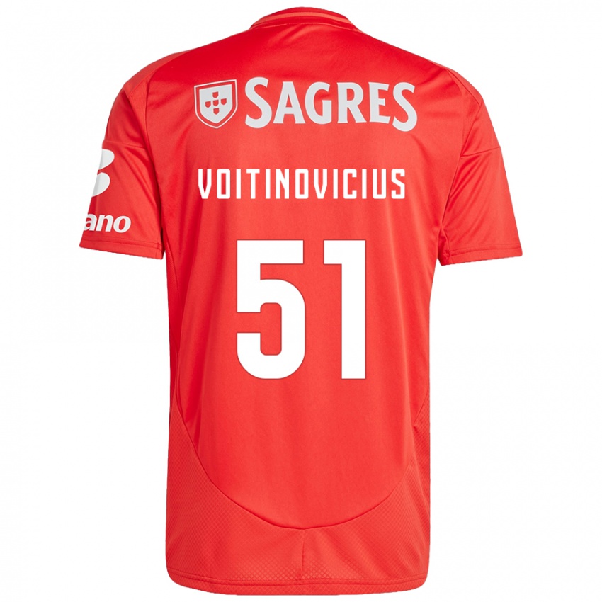 Bambino Maglia Arnas Voitinovicius #51 Rosso Bianco Kit Gara Home 2024/25 Maglietta