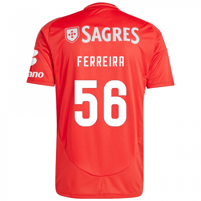 Bambino Maglia Martim Ferreira #56 Rosso Bianco Kit Gara Home 2024/25 Maglietta