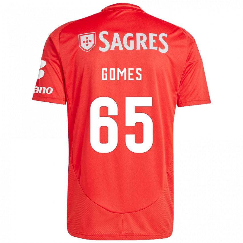 Bambino Maglia André Gomes #65 Rosso Bianco Kit Gara Home 2024/25 Maglietta