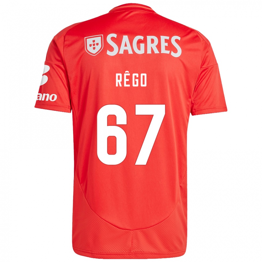 Bambino Maglia Rodrigo Rêgo #67 Rosso Bianco Kit Gara Home 2024/25 Maglietta