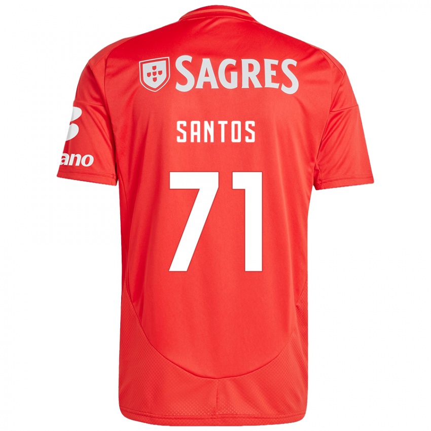 Bambino Maglia Leandro Santos #71 Rosso Bianco Kit Gara Home 2024/25 Maglietta