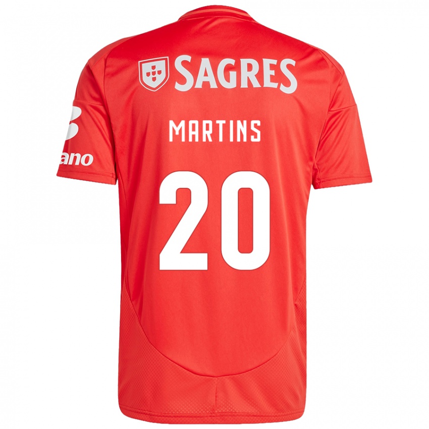 Bambino Maglia Lara Martins #20 Rosso Bianco Kit Gara Home 2024/25 Maglietta