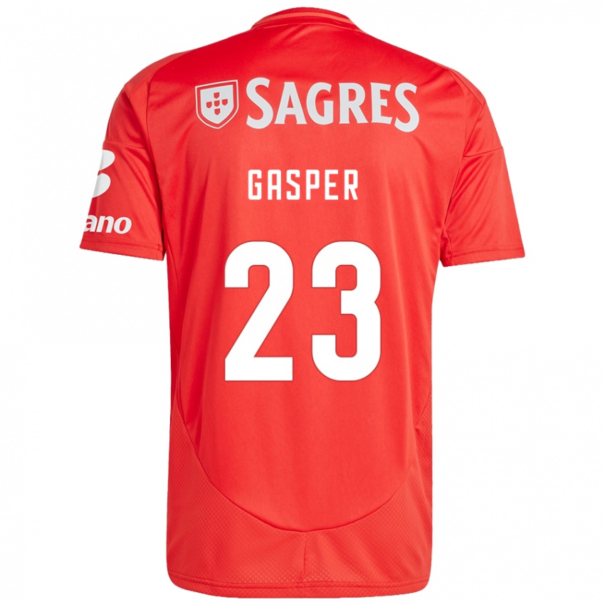 Bambino Maglia Anna Gasper #23 Rosso Bianco Kit Gara Home 2024/25 Maglietta