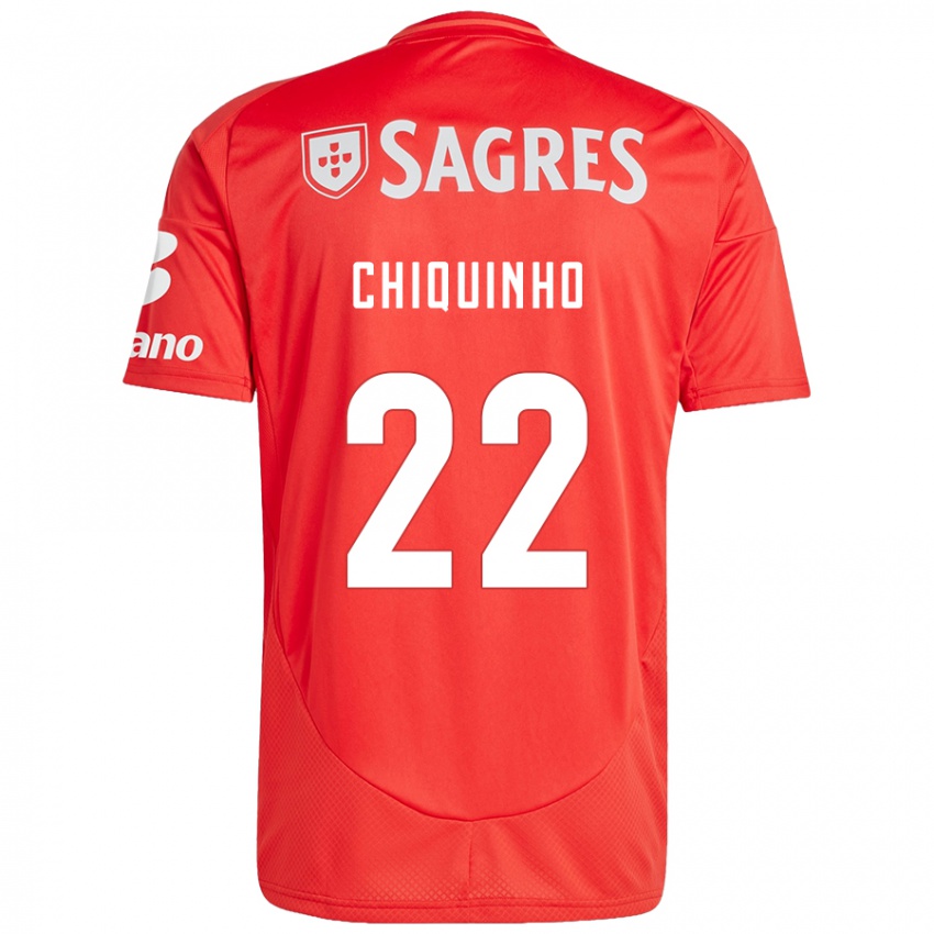 Bambino Maglia Chiquinho #22 Rosso Bianco Kit Gara Home 2024/25 Maglietta