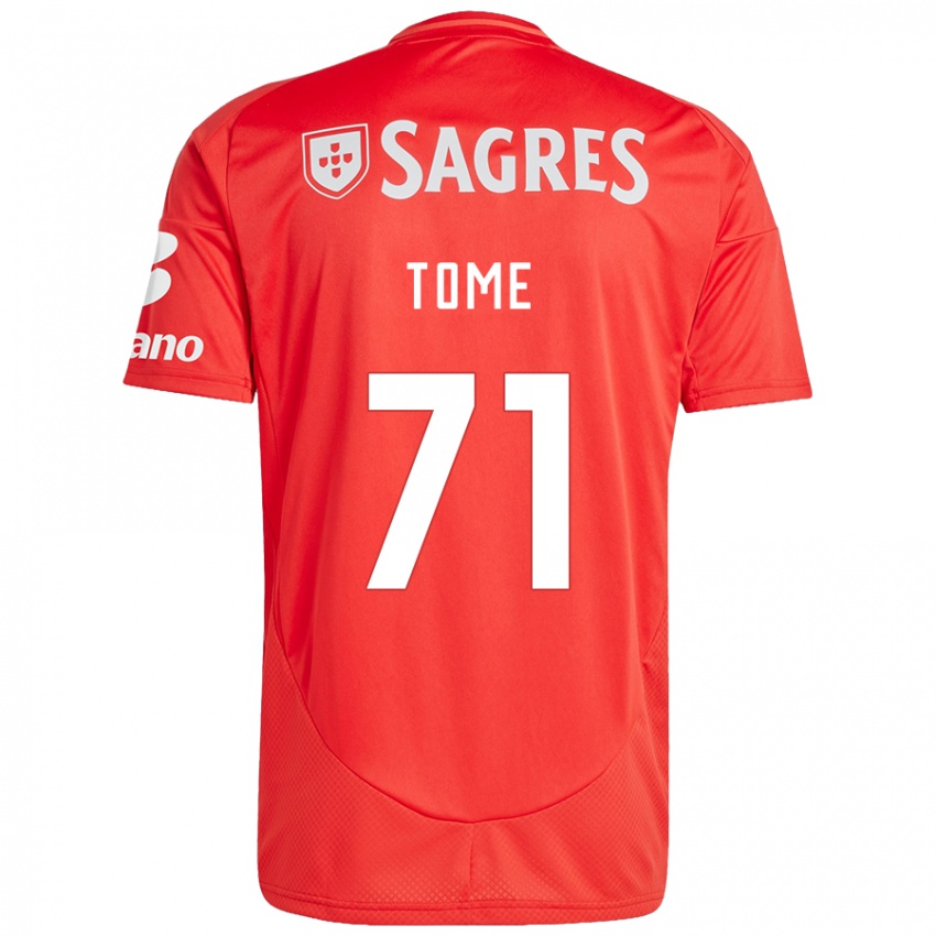 Bambino Maglia João Tomé #71 Rosso Bianco Kit Gara Home 2024/25 Maglietta