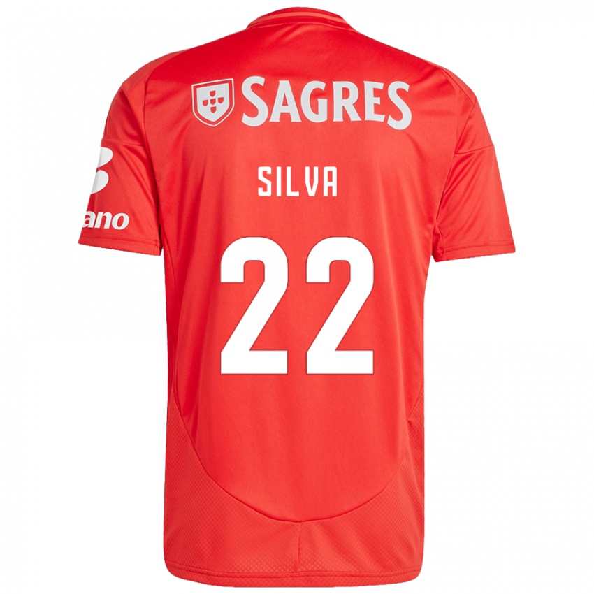 Bambino Maglia Amelia Silva #22 Rosso Bianco Kit Gara Home 2024/25 Maglietta