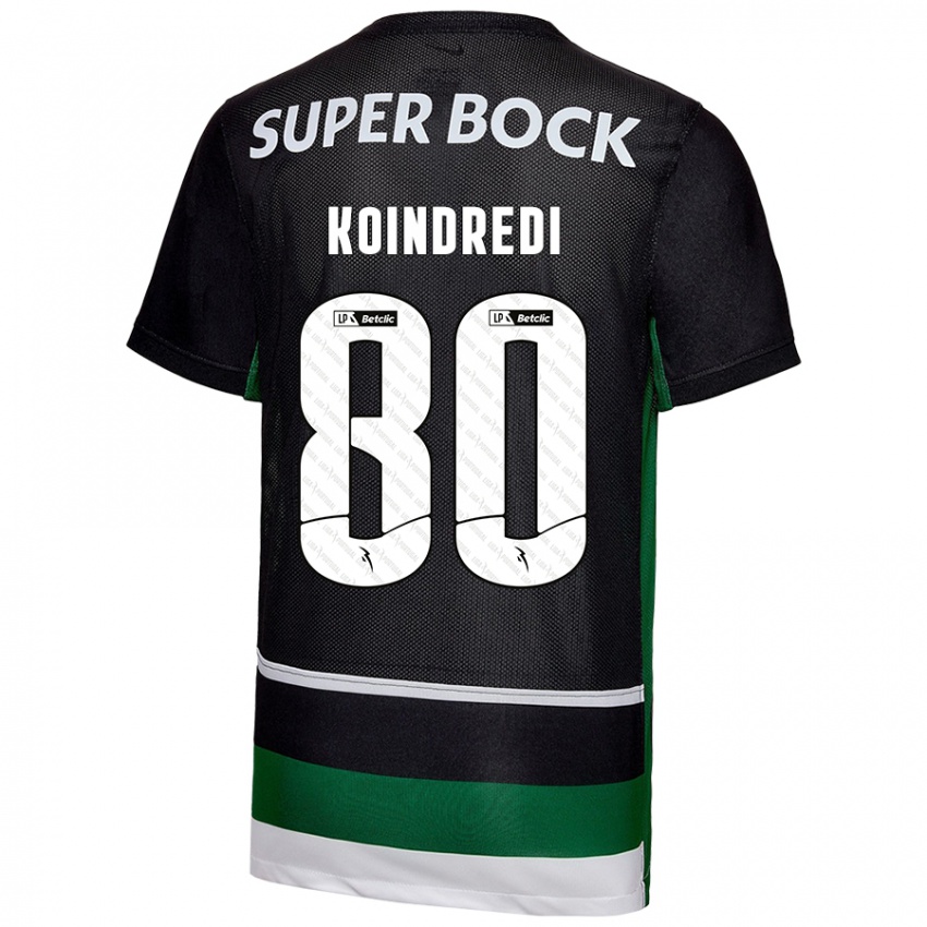 Bambino Maglia Koba Koindredi #80 Nero Bianco Verde Kit Gara Home 2024/25 Maglietta