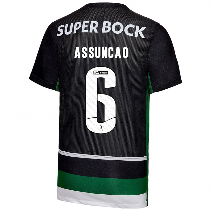 Bambino Maglia João Assunção #6 Nero Bianco Verde Kit Gara Home 2024/25 Maglietta