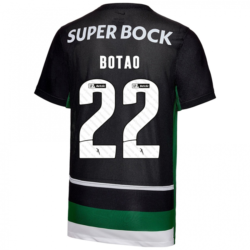 Bambino Maglia Martim Botão #22 Nero Bianco Verde Kit Gara Home 2024/25 Maglietta