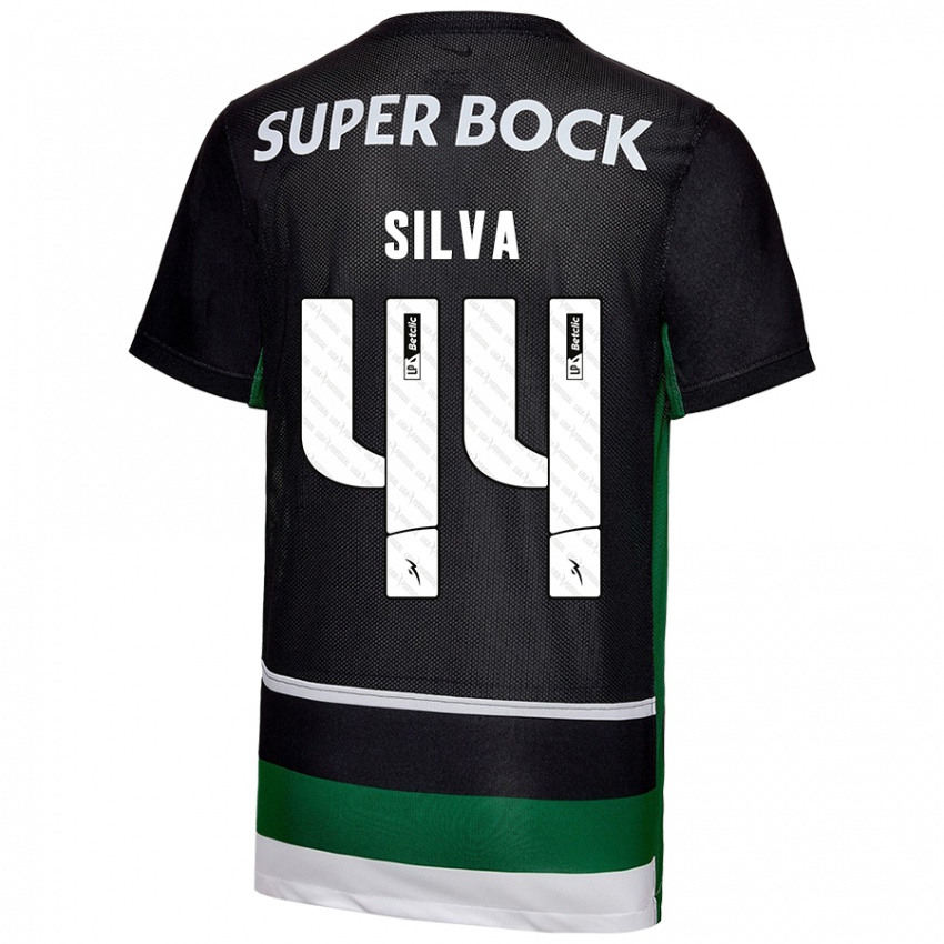 Bambino Maglia Pedro Silva #44 Nero Bianco Verde Kit Gara Home 2024/25 Maglietta