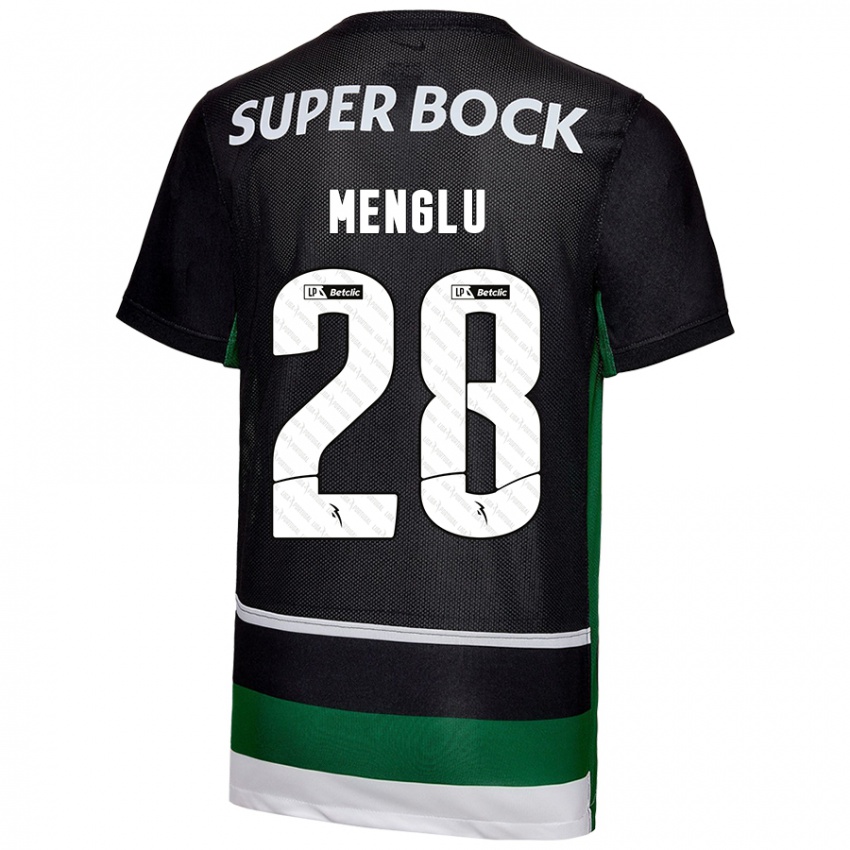 Bambino Maglia Shen Menglu #28 Nero Bianco Verde Kit Gara Home 2024/25 Maglietta