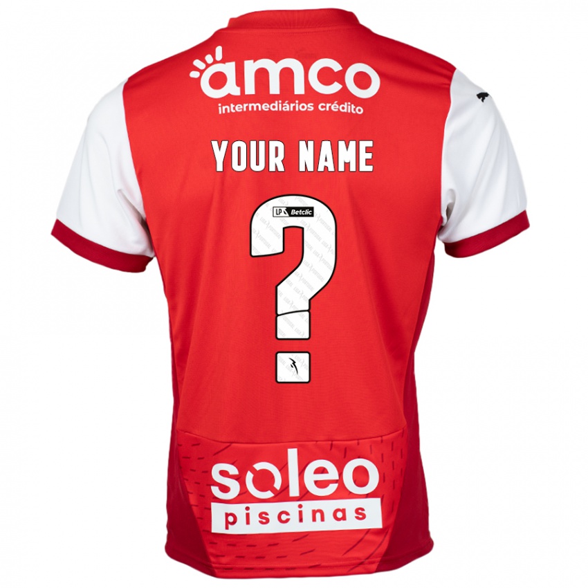 Bambino Maglia Il Tuo Nome #0 Rosso Bianco Kit Gara Home 2024/25 Maglietta