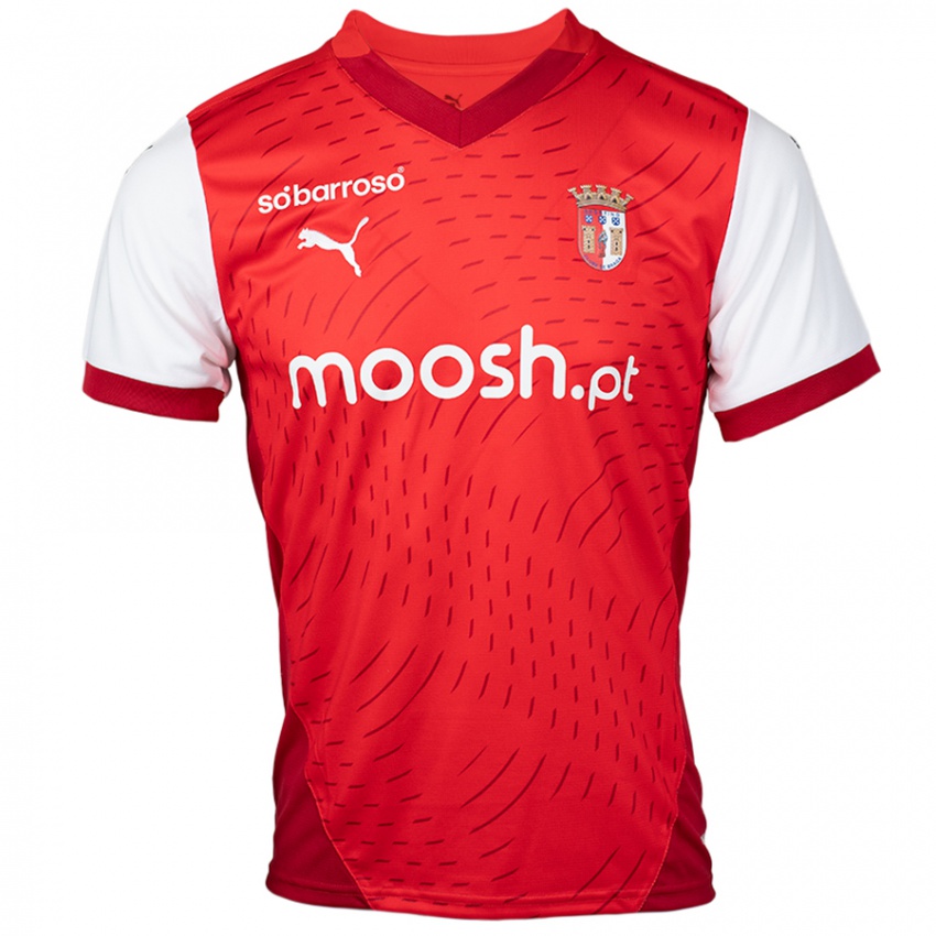 Bambino Maglia Rodrigo Marques #0 Rosso Bianco Kit Gara Home 2024/25 Maglietta