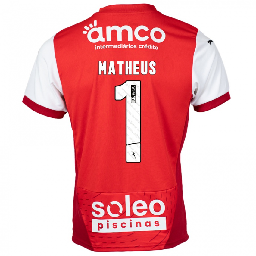 Bambino Maglia Matheus #1 Rosso Bianco Kit Gara Home 2024/25 Maglietta