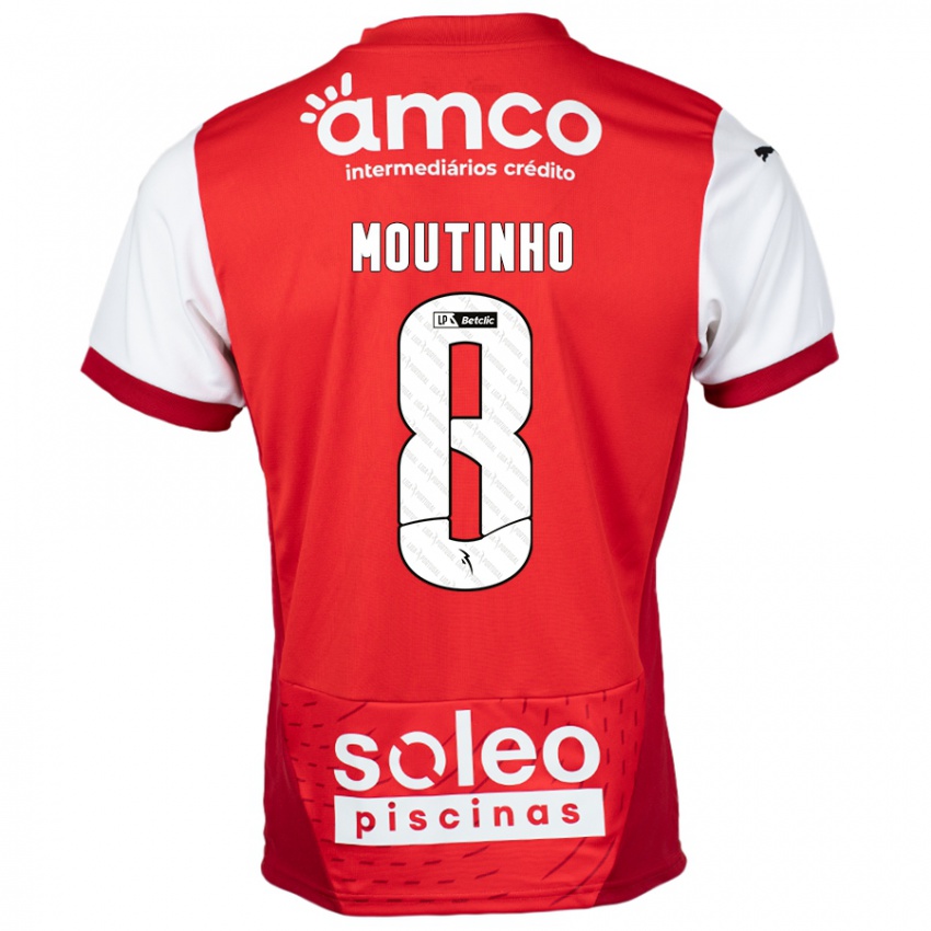 Bambino Maglia João Moutinho #8 Rosso Bianco Kit Gara Home 2024/25 Maglietta