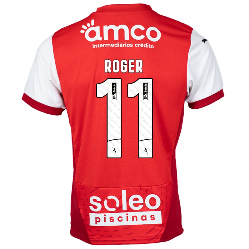 Bambino Maglia Roger #11 Rosso Bianco Kit Gara Home 2024/25 Maglietta