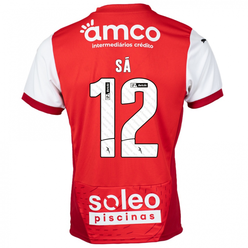 Bambino Maglia Tiago Sá #12 Rosso Bianco Kit Gara Home 2024/25 Maglietta