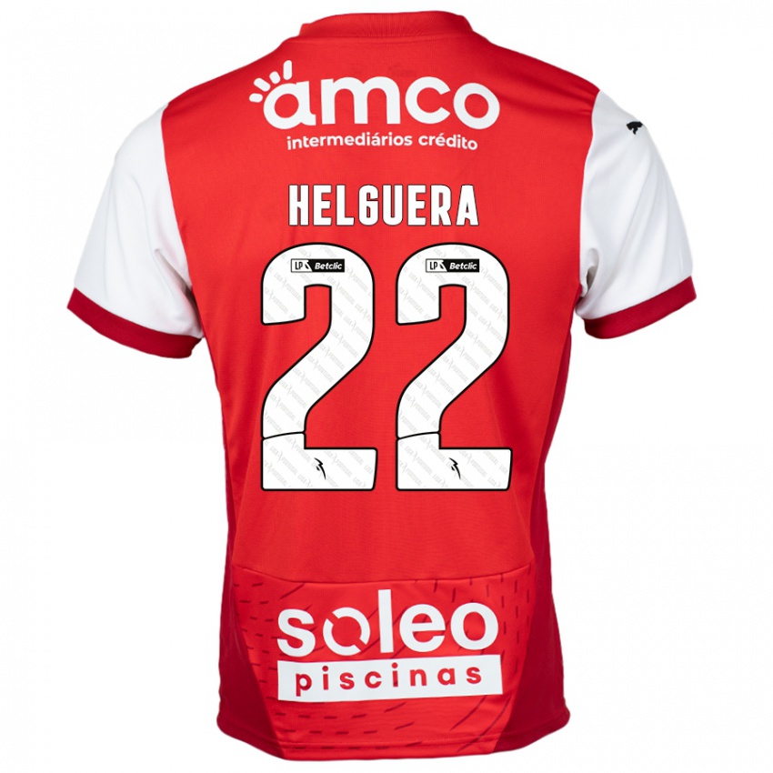 Bambino Maglia Thiago Helguera #22 Rosso Bianco Kit Gara Home 2024/25 Maglietta