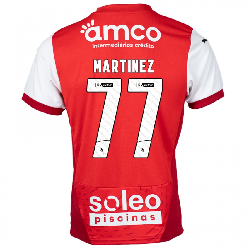 Bambino Maglia Gabri Martínez #77 Rosso Bianco Kit Gara Home 2024/25 Maglietta