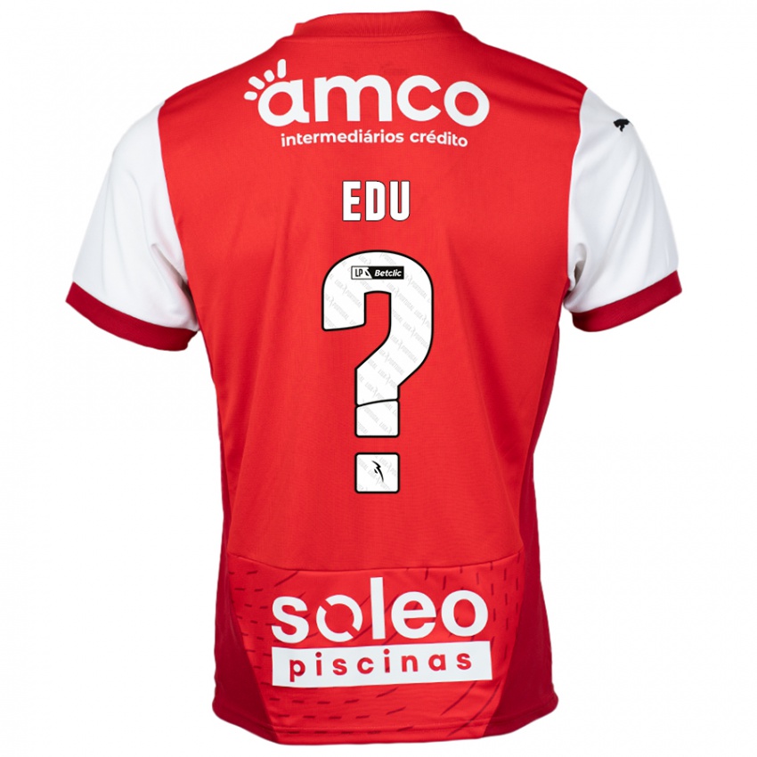 Bambino Maglia Edu #0 Rosso Bianco Kit Gara Home 2024/25 Maglietta