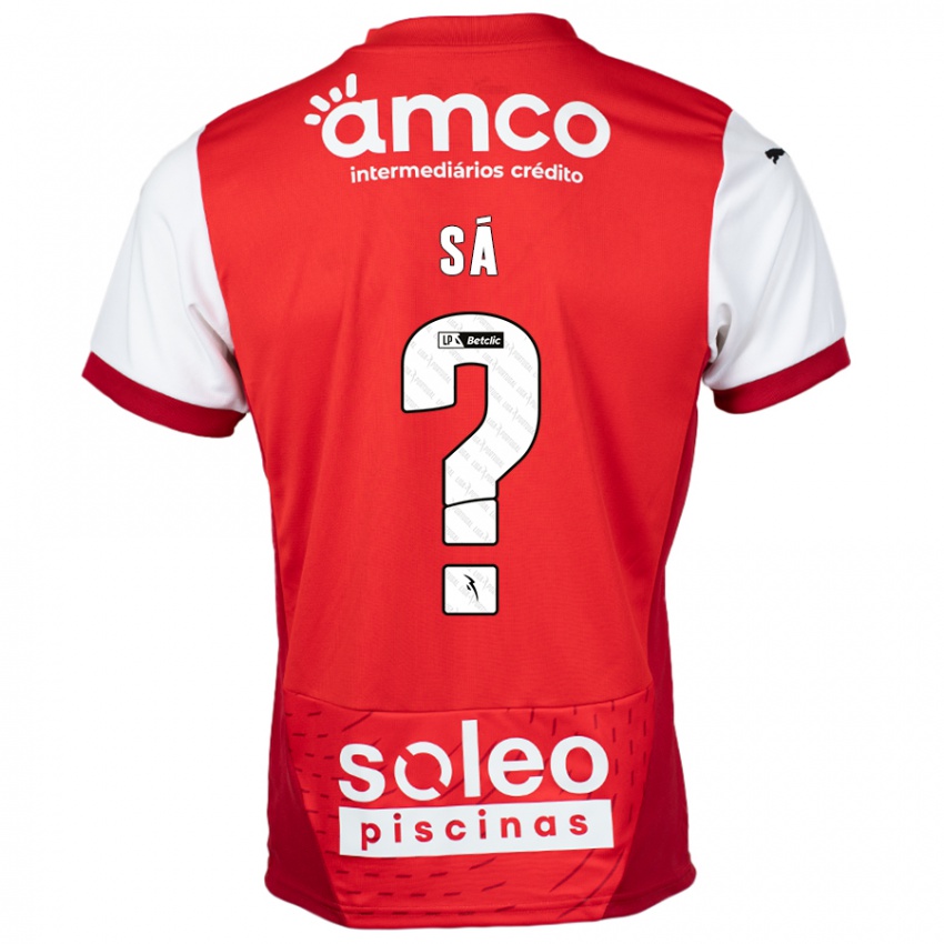 Bambino Maglia Henrique Sá #0 Rosso Bianco Kit Gara Home 2024/25 Maglietta