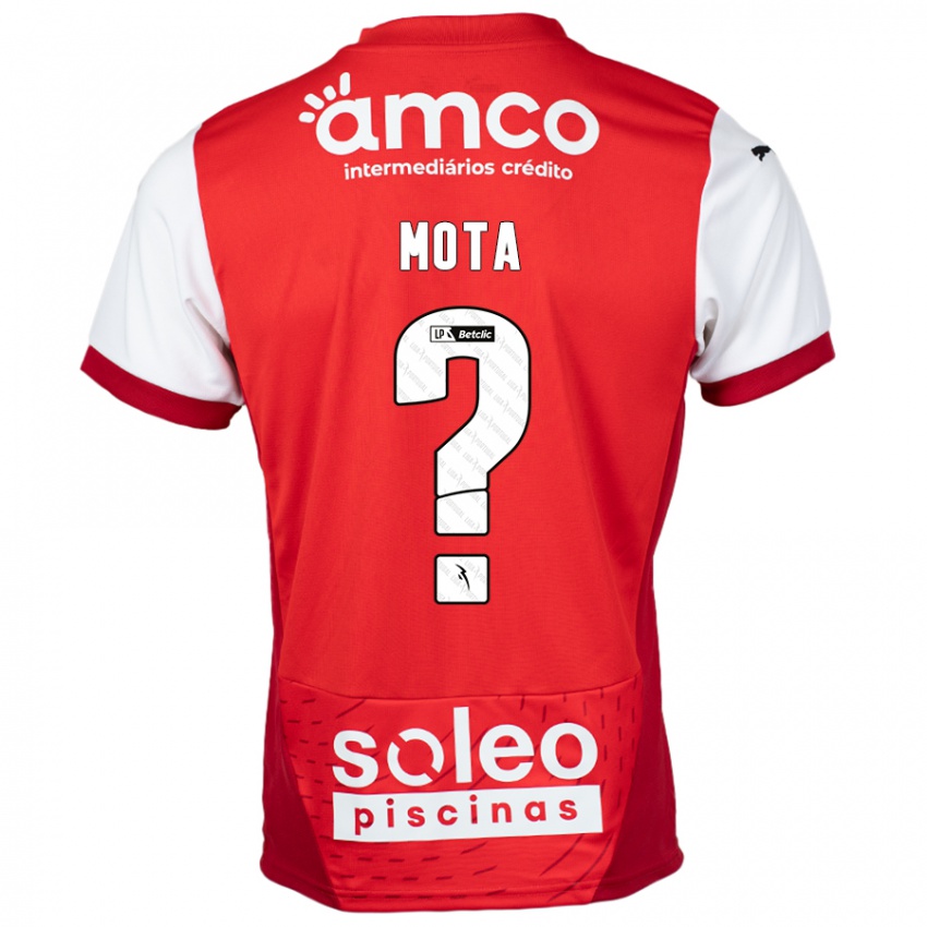 Bambino Maglia Edgar Mota #0 Rosso Bianco Kit Gara Home 2024/25 Maglietta