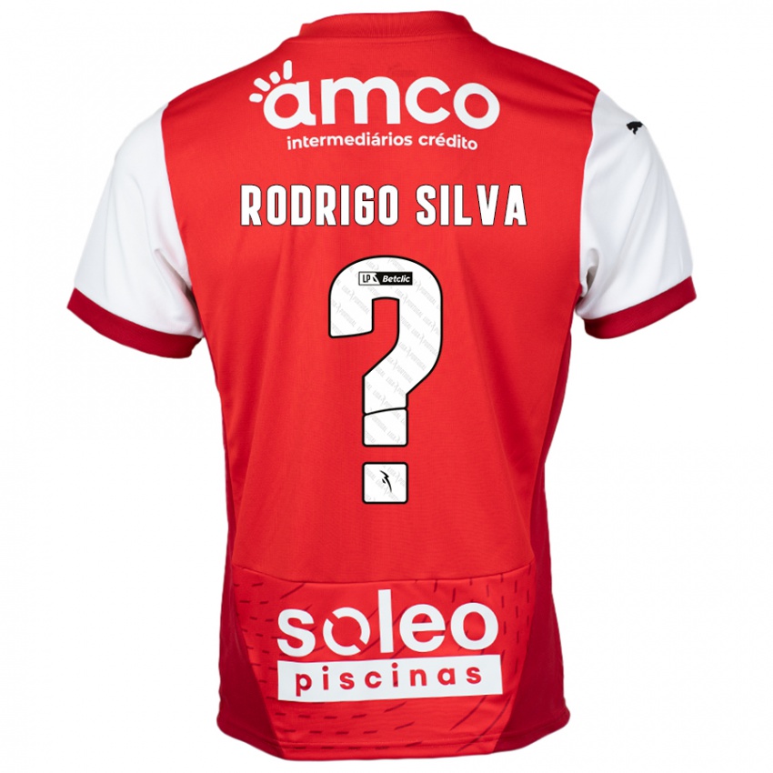 Bambino Maglia Rodrigo Silva #0 Rosso Bianco Kit Gara Home 2024/25 Maglietta