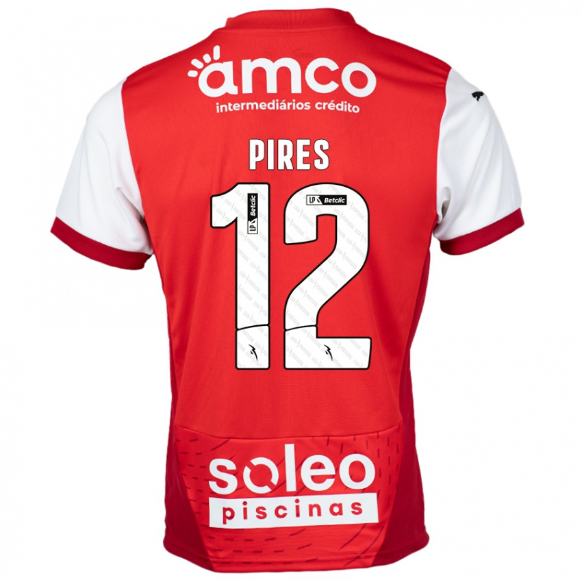 Bambino Maglia Hugo Pires #12 Rosso Bianco Kit Gara Home 2024/25 Maglietta