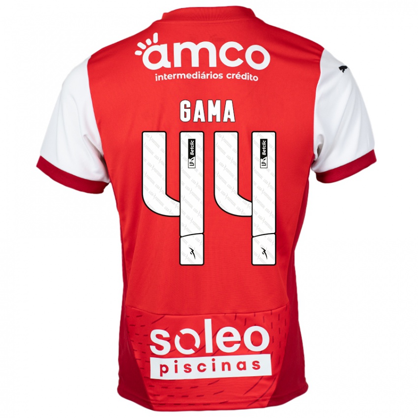 Bambino Maglia Dinis Gama #44 Rosso Bianco Kit Gara Home 2024/25 Maglietta