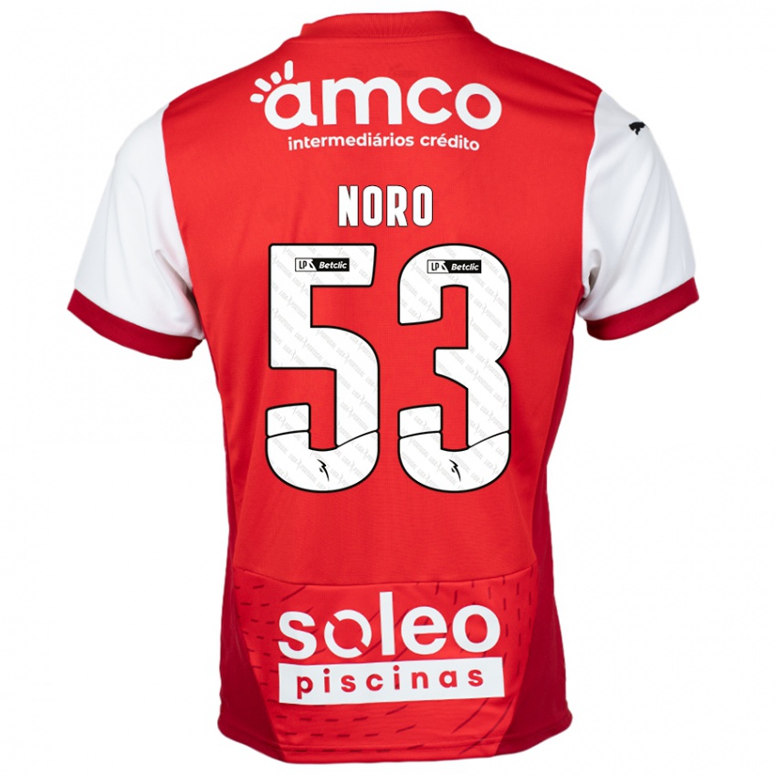 Bambino Maglia Jonatás Noro #53 Rosso Bianco Kit Gara Home 2024/25 Maglietta