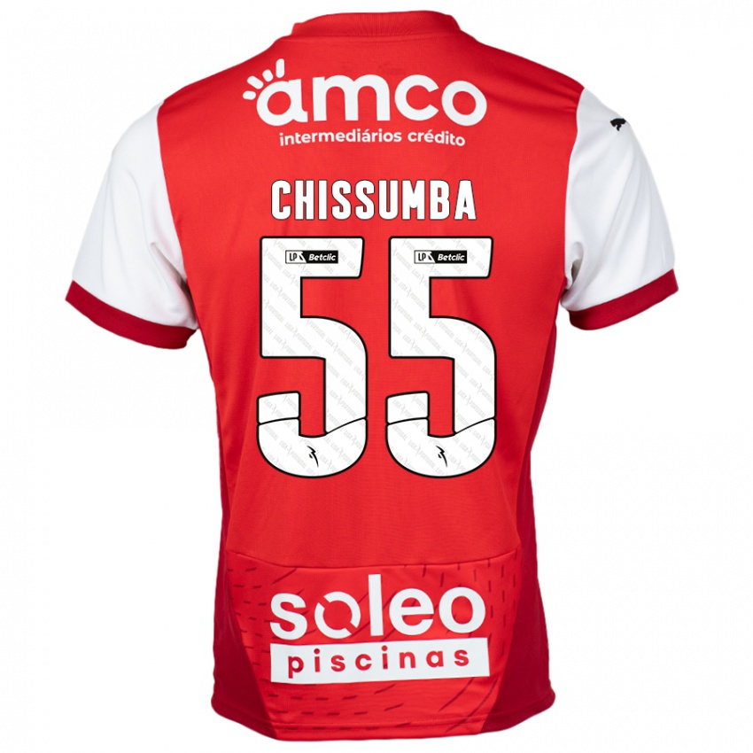 Bambino Maglia Chissumba #55 Rosso Bianco Kit Gara Home 2024/25 Maglietta