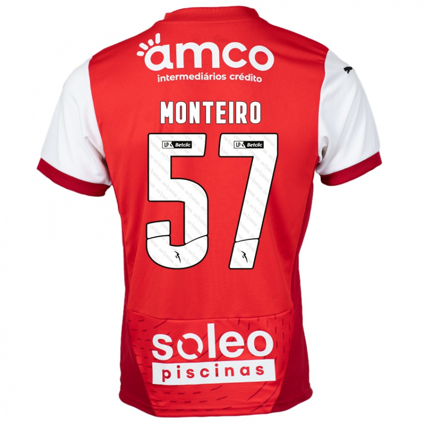 Bambino Maglia Jordan Monteiro #57 Rosso Bianco Kit Gara Home 2024/25 Maglietta