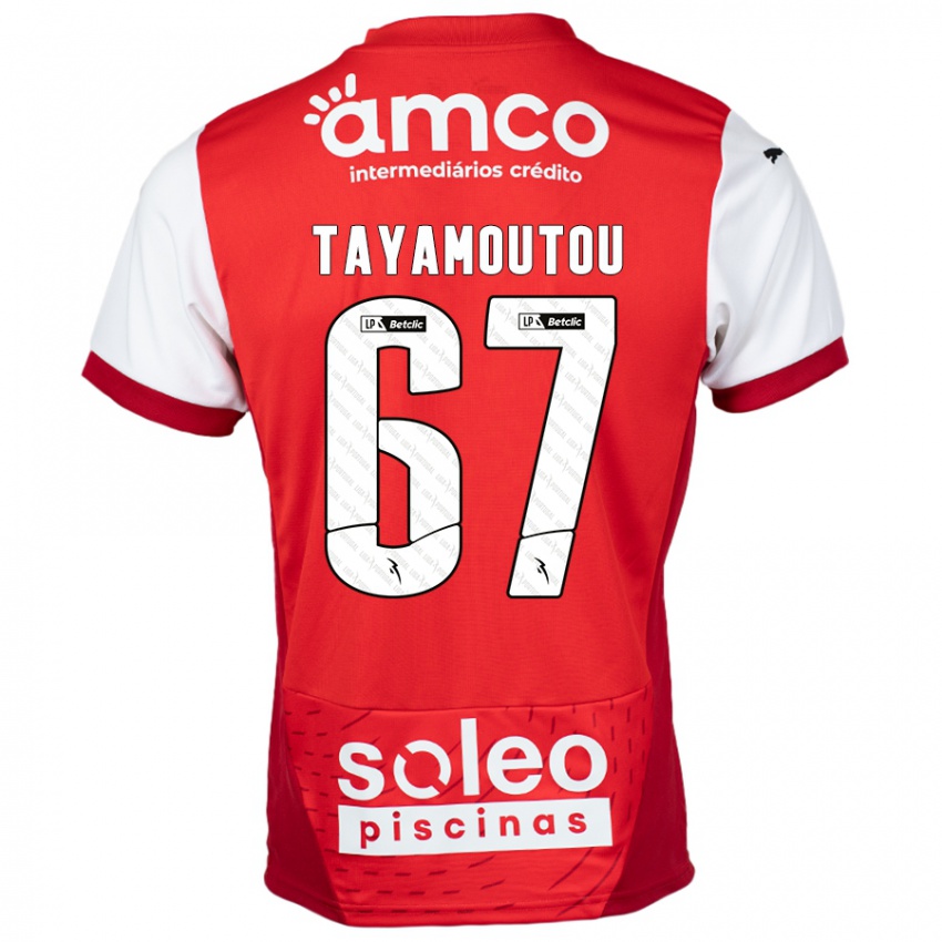 Bambino Maglia Enzo Tayamoutou #67 Rosso Bianco Kit Gara Home 2024/25 Maglietta