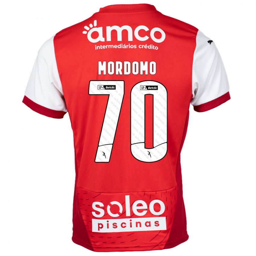 Bambino Maglia Mordomo #70 Rosso Bianco Kit Gara Home 2024/25 Maglietta