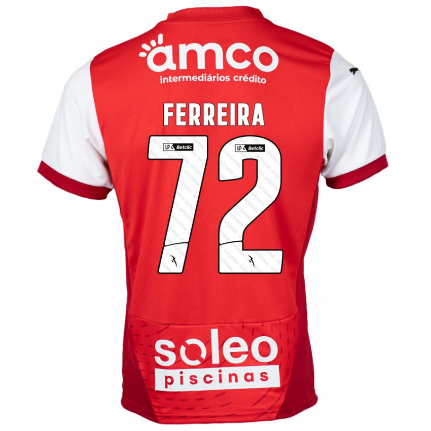 Bambino Maglia André Ferreira #72 Rosso Bianco Kit Gara Home 2024/25 Maglietta