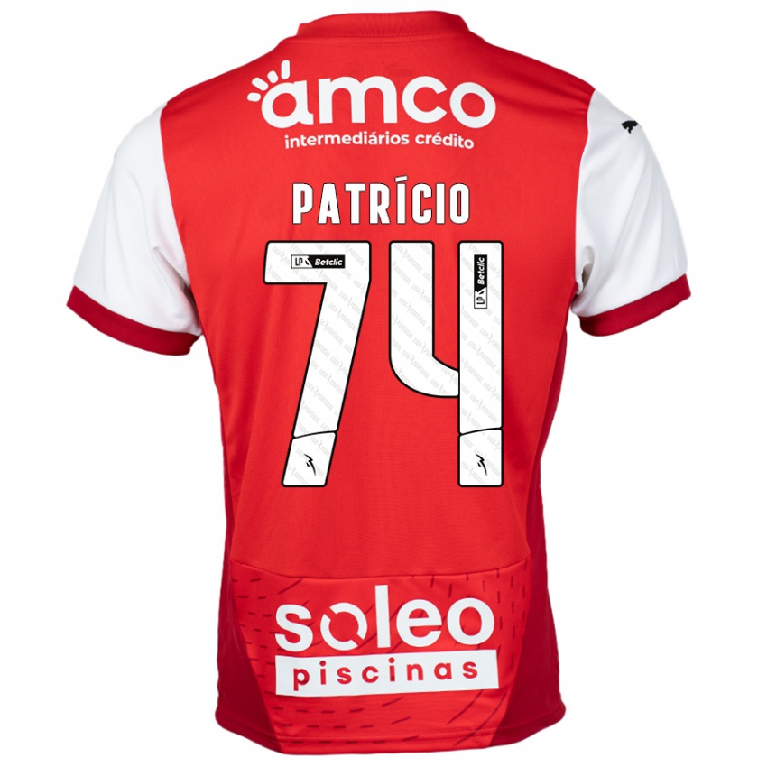 Bambino Maglia Nuno Patrício #74 Rosso Bianco Kit Gara Home 2024/25 Maglietta