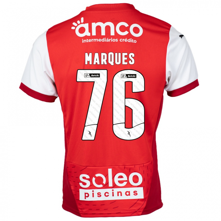 Bambino Maglia Tomás Marques #76 Rosso Bianco Kit Gara Home 2024/25 Maglietta