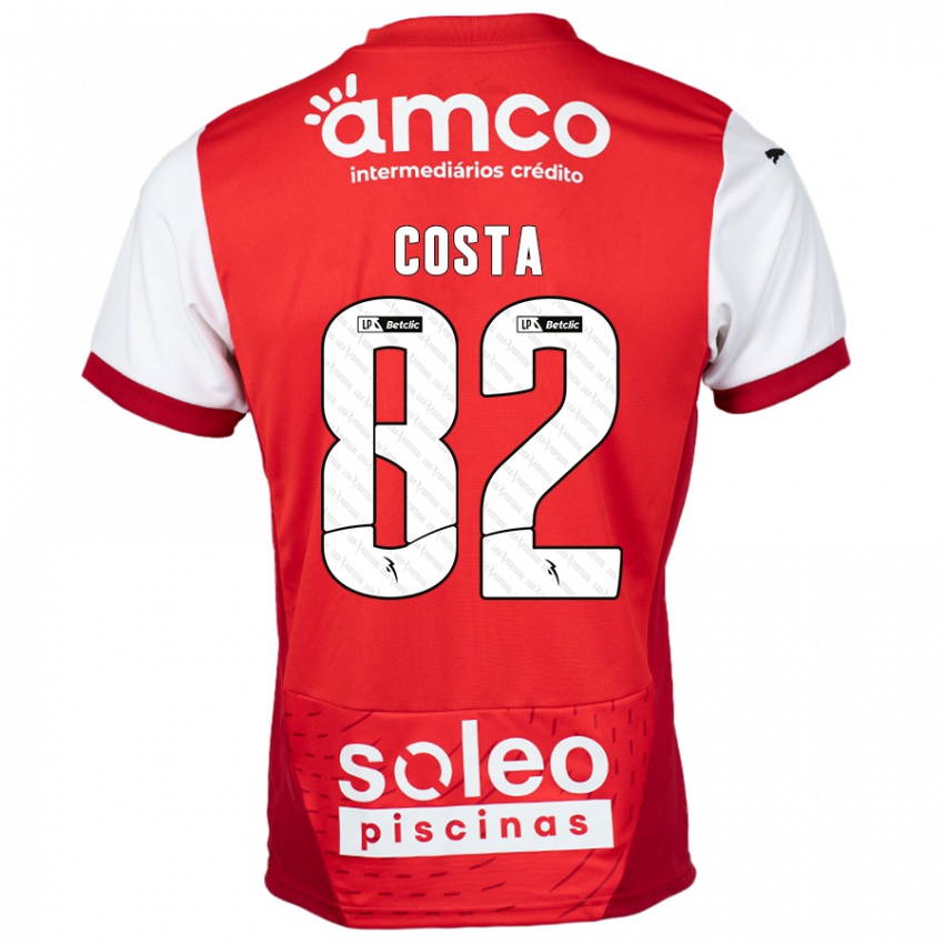 Bambino Maglia Gui Costa #82 Rosso Bianco Kit Gara Home 2024/25 Maglietta