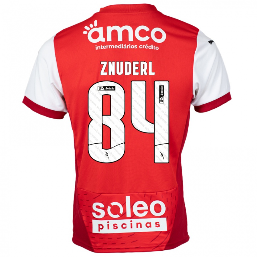 Bambino Maglia Tai Znuderl #84 Rosso Bianco Kit Gara Home 2024/25 Maglietta