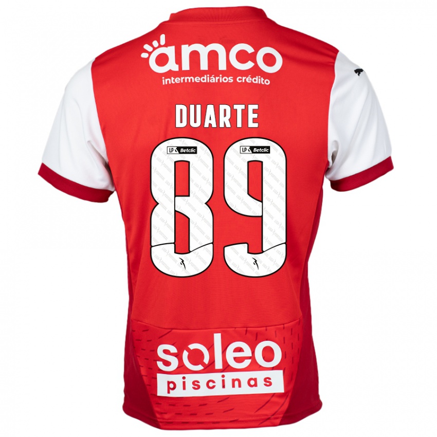 Bambino Maglia Afonso Duarte #89 Rosso Bianco Kit Gara Home 2024/25 Maglietta