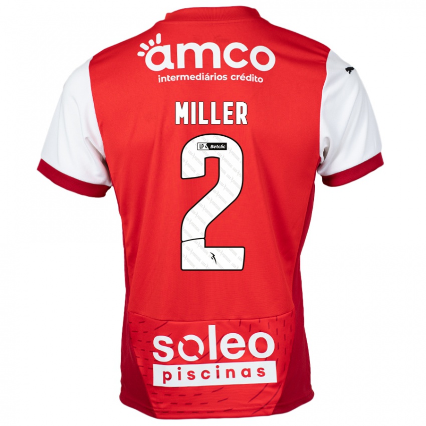 Bambino Maglia Maria Miller #2 Rosso Bianco Kit Gara Home 2024/25 Maglietta