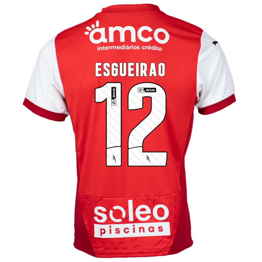 Bambino Maglia Íris Esgueirão #12 Rosso Bianco Kit Gara Home 2024/25 Maglietta