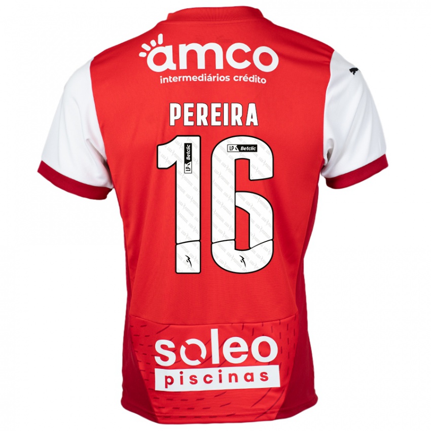 Bambino Maglia Catarina Pereira #16 Rosso Bianco Kit Gara Home 2024/25 Maglietta