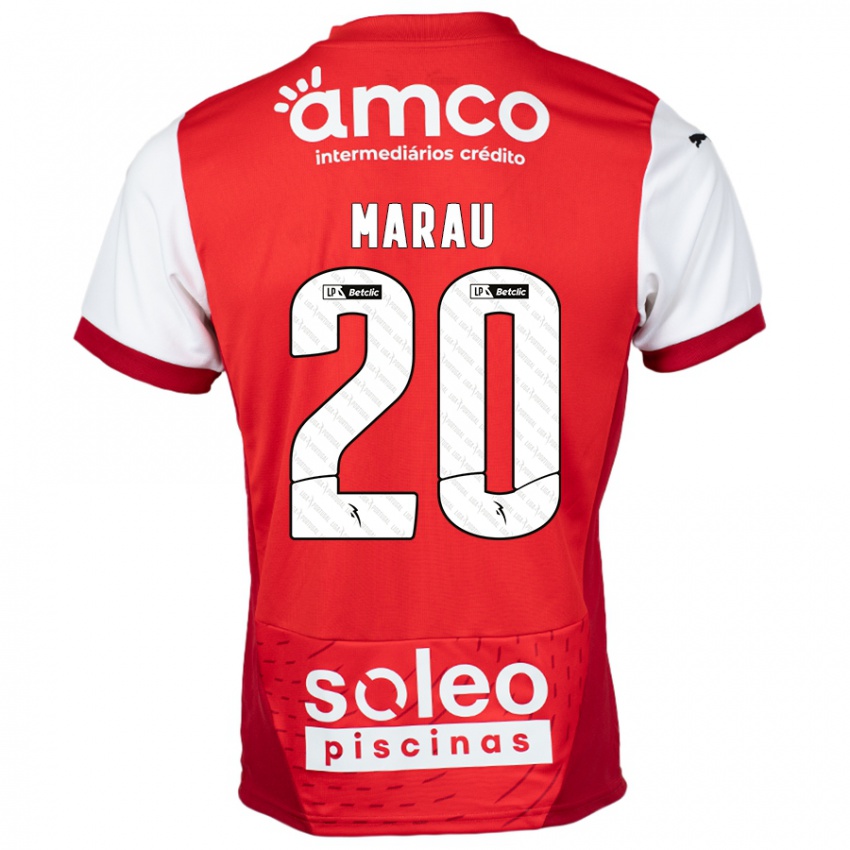 Bambino Maglia Madalena Marau #20 Rosso Bianco Kit Gara Home 2024/25 Maglietta